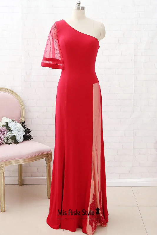 stylish party dressstylish party dressSingle Sleeve Sheath Red Party Dress