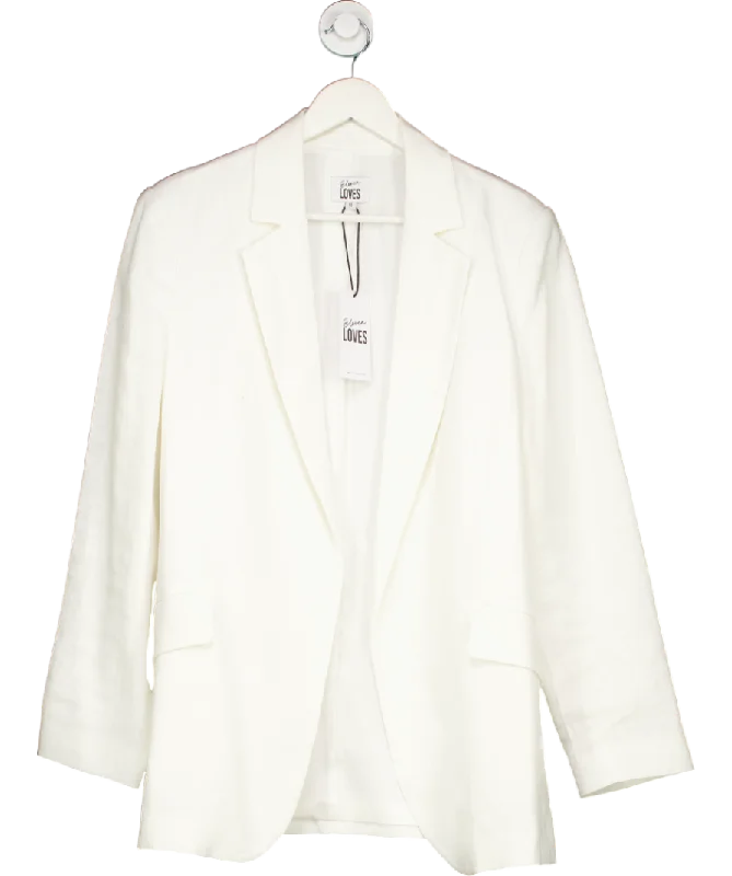 Bonus Savings Eleven Loves White Betine 100% Linen Blazer UK 14