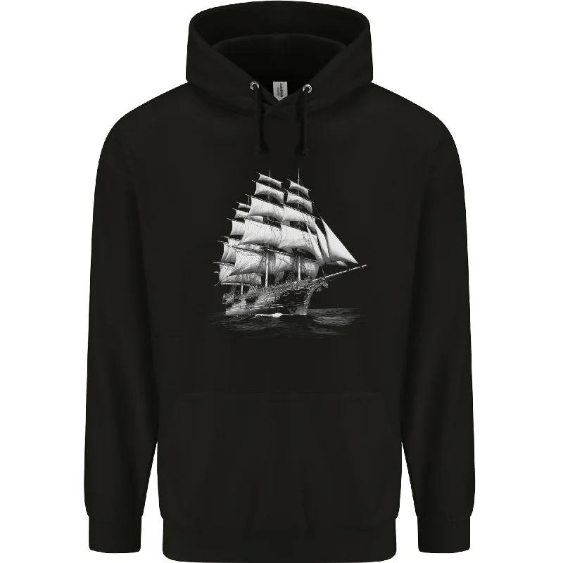 cozy hoodieA Classic Sailing Ship Sailor Captain Navy Mens 80% Cotton Hoodie