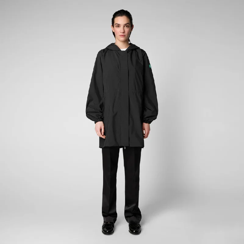 Price Reduction Women's Fleur Hooded Raincoat In Black