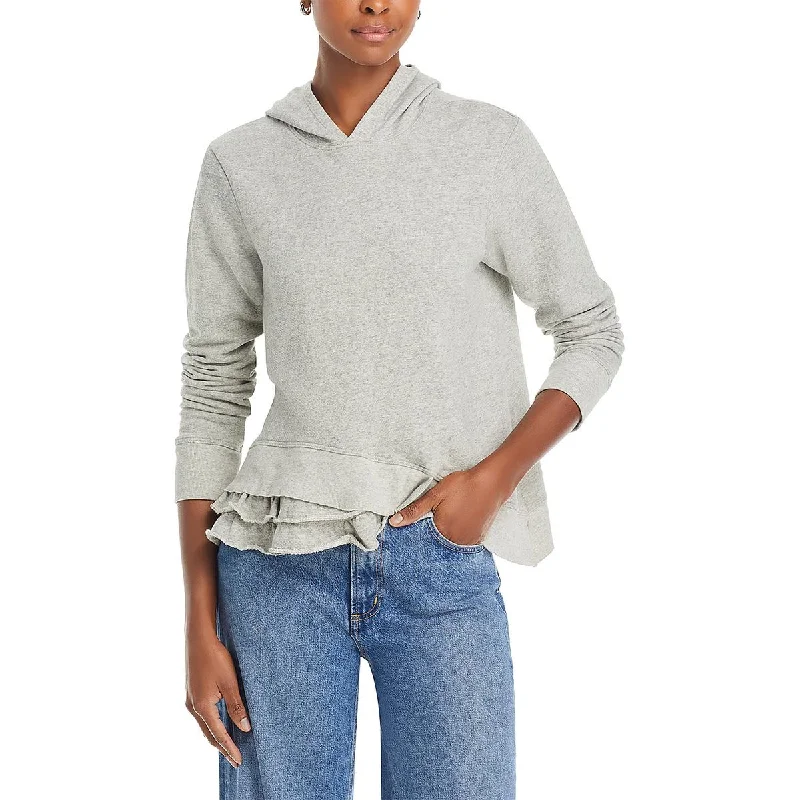 Super Bargain Wilt Womens Ruffled Hem Slant Hoodie