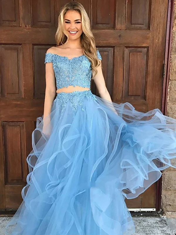 Can't Miss Off Shoulder Two Pieces Lace Blue Prom Dress, Off Shoulder Prom Gown, Blue Evening Dress Can't Miss Off Shoulder Two Pieces Lace Blue Prom Dress, Off Shoulder Prom Gown, Blue Evening Dress