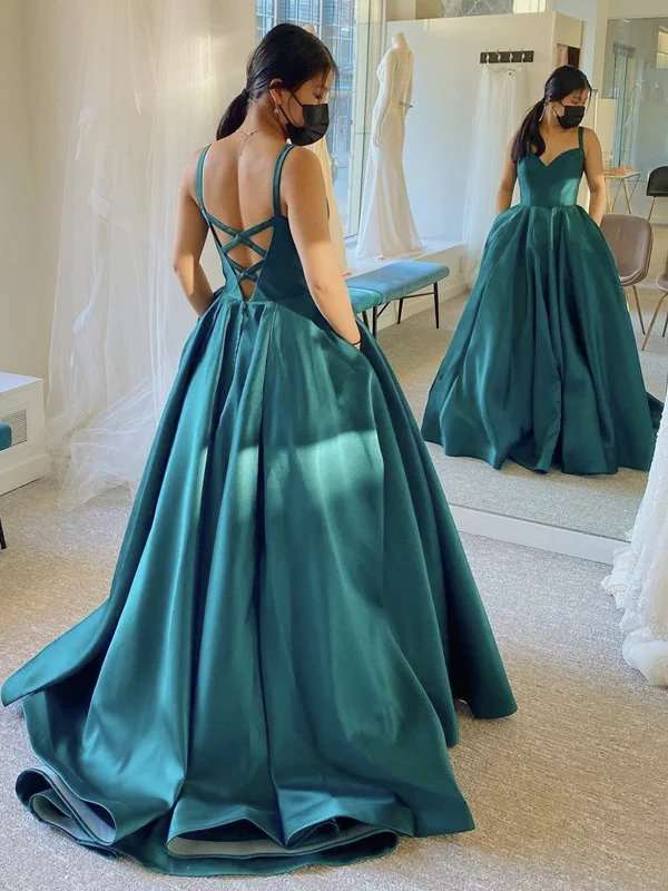 Fantastic Deals V Neck Open Back Green Satin Long Prom Dresses, V Neck Green Formal Dresses, Green Evening Dresses SP2216 Fantastic Deals V Neck Open Back Green Satin Long Prom Dresses, V Neck Green Formal Dresses, Green Evening Dresses SP2216