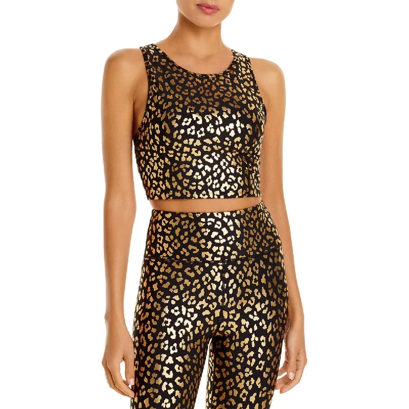 Overstock Sale Aqua Womens Longline Animal Print Padded Sports Bra