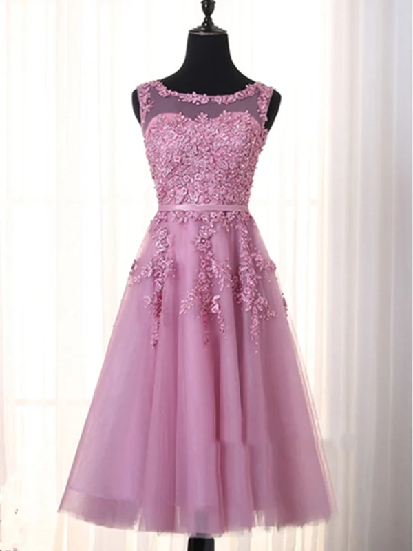 Warehouse Sale A Line Round Neck Short Purple Lace Prom Dresses, Graduation Dress, Homecoming Dresses, Bridesmaid Dresses Warehouse Sale A Line Round Neck Short Purple Lace Prom Dresses, Graduation Dress, Homecoming Dresses, Bridesmaid Dresses