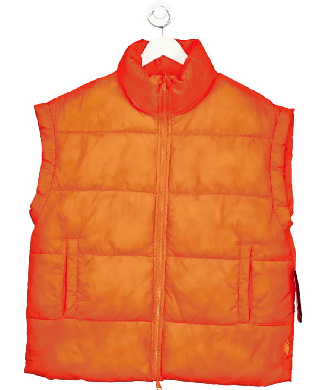 Huge Discounts Free People Orange In A Bubble Puffer Vest UK S