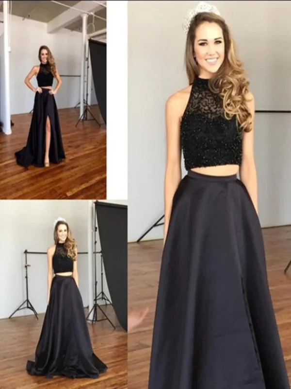 Buy Now Custom Made A Line 2 Pieces Black Long Prom Dresses, 2 Pieces Black Long Formal Dress Buy Now Custom Made A Line 2 Pieces Black Long Prom Dresses, 2 Pieces Black Long Formal Dress