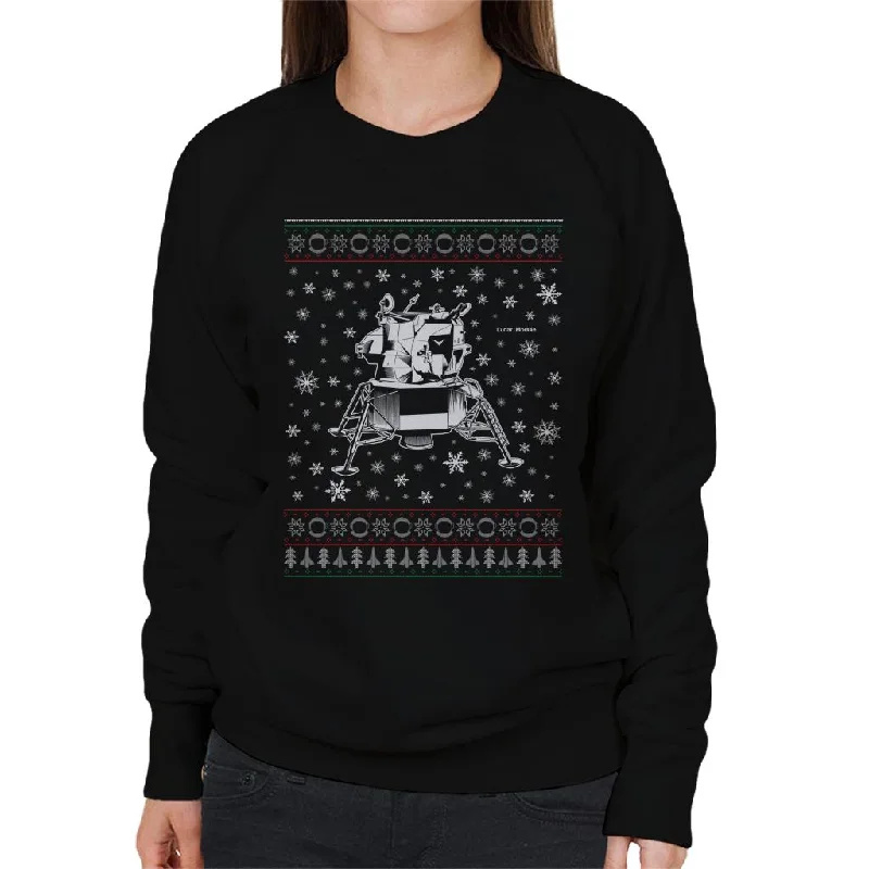 Closeout Sale NASA Apollo Lunar Module Christmas Knit Pattern Women's Sweatshirt