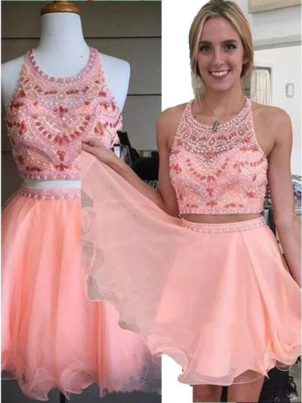Early Access Custom Made A Line 2 Pieces Round Neck Short Pink Prom Dresses, 2 Pieces Short Pink Homecoming Dresses, Graduation Dresses Early Access Custom Made A Line 2 Pieces Round Neck Short Pink Prom Dresses, 2 Pieces Short Pink Homecoming Dresses, Graduation Dresses