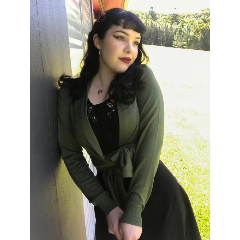Bargain Prices Olive Green Cardigan