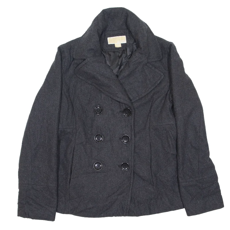 Best Bargains MICHAEL KORS Pea Coat Grey Wool Womens M