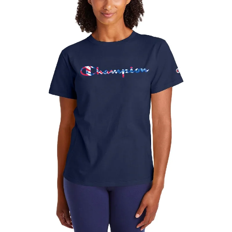 Stock Clearance Champion Womens Americana Logo Cotton Pullover Top