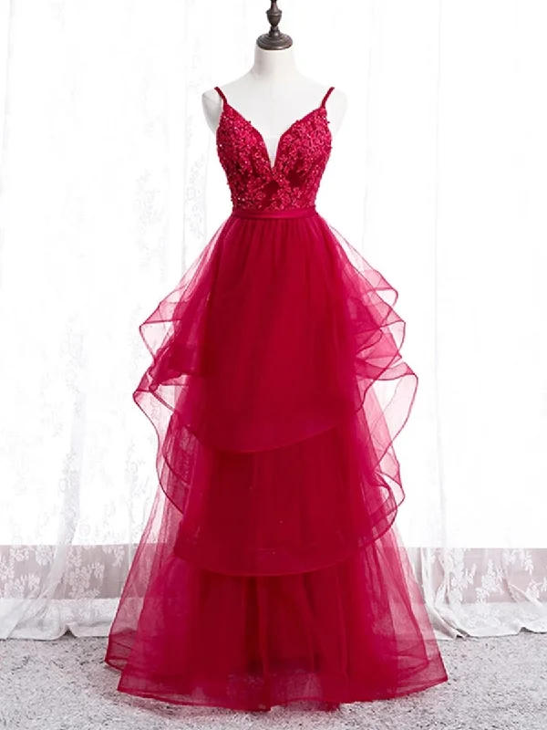 Special Price Princess V Neck Backless Lace Long Burgundy Prom Dresses, V Neck Backless Burgundy Lace Formal Dresses, Burgundy Lace Evening Dresses Special Price Princess V Neck Backless Lace Long Burgundy Prom Dresses, V Neck Backless Burgundy Lace Formal Dresses, Burgundy Lace Evening Dresses