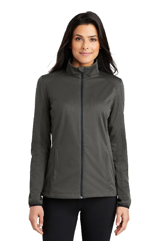 YEAR-End Sale Port Authority Womens Active Wind & Water Resistant Full Zip Jacket - Steel Grey