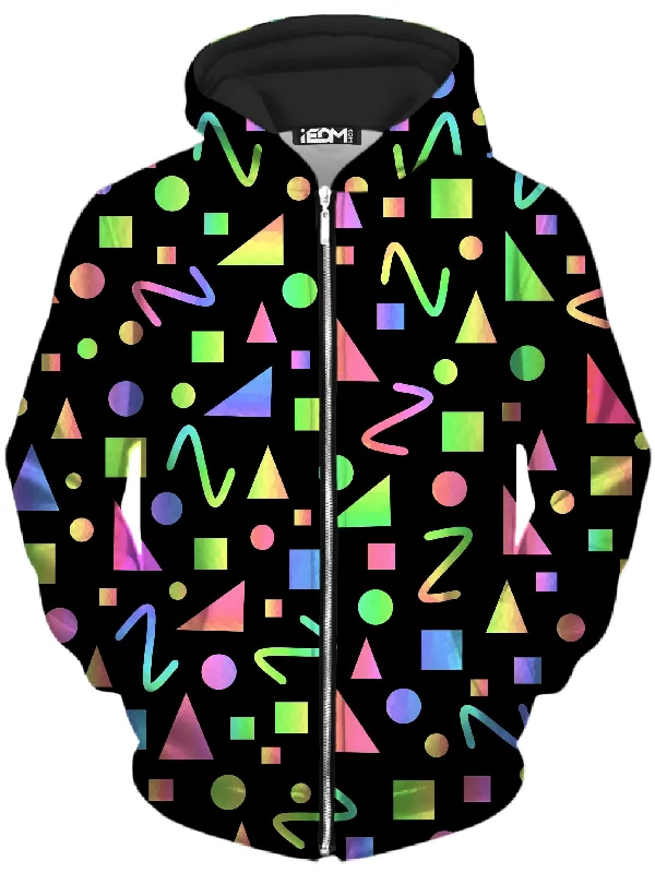 stylish pullover sweatshirtParty Geometric Unisex Zip-Up Hoodie