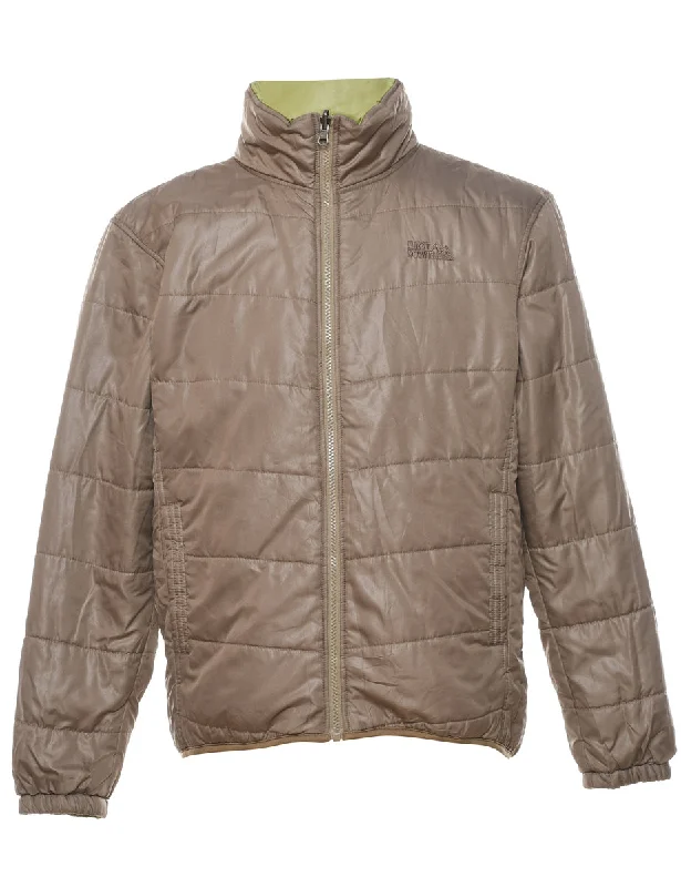 Buy More, Save More Light Brown Zip-Front Puffer Jacket - L