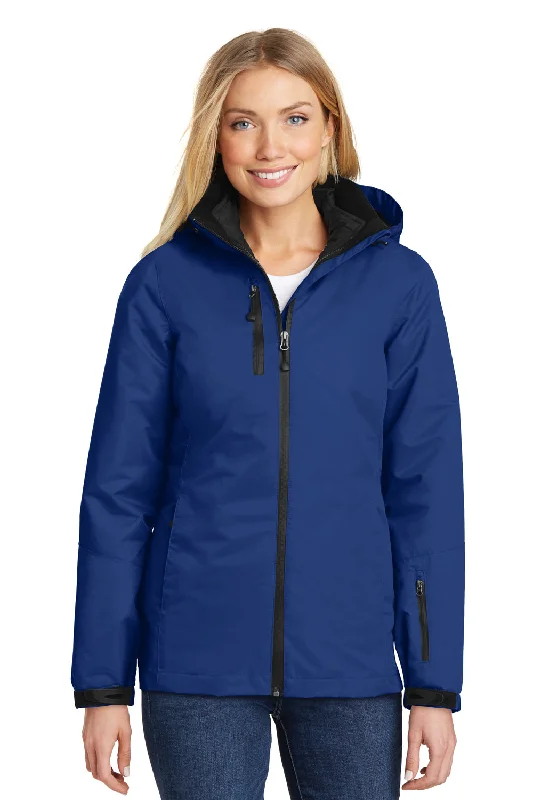 Amazing Deals Port Authority Womens Vortex 3-in-1 Waterproof Full Zip Hooded Jacket - Night Sky Blue/Black