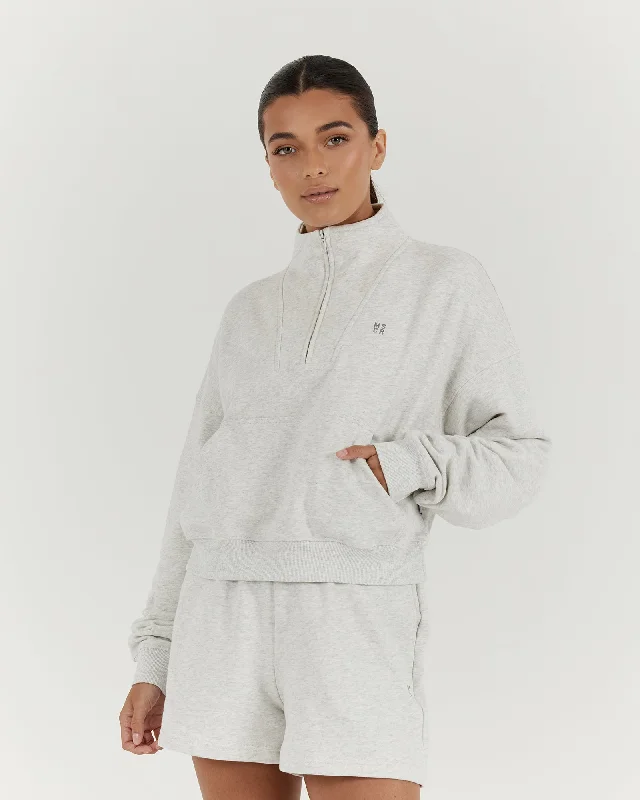 New Markdowns LEISURE 1/4 ZIP JUMPER - ICE GREY