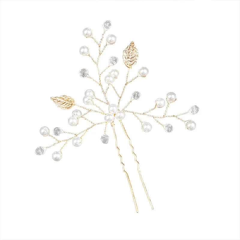 stylish party dressstylish party dressGold Bridal Headwear Handcrafted Leaf Hair Accessories Wedding Hair accessories Hairpin set of 2 603338141625