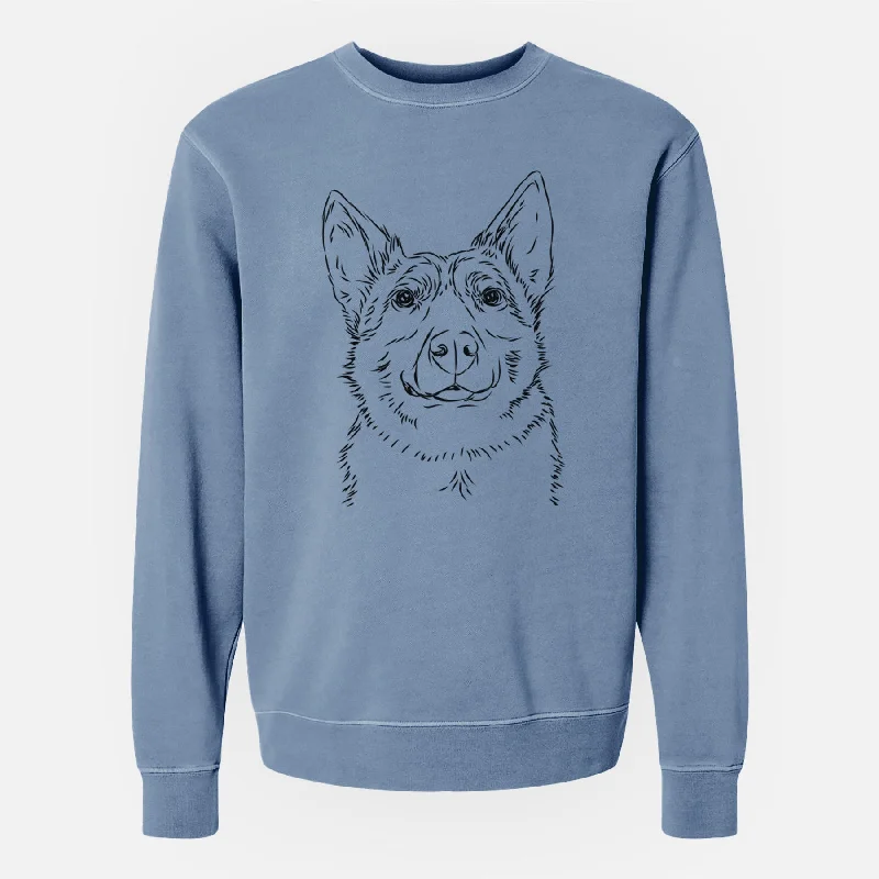 loose fit athletic hoodieBare Austin the Heeler - Unisex Pigment Dyed Crew Sweatshirt