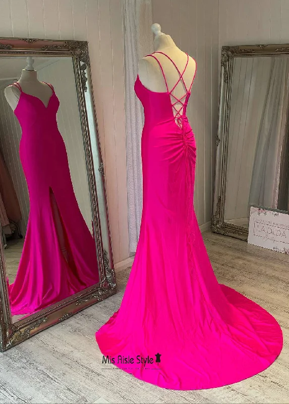 casual slip dresscasual slip dressLong Hot Pink Prom Dress