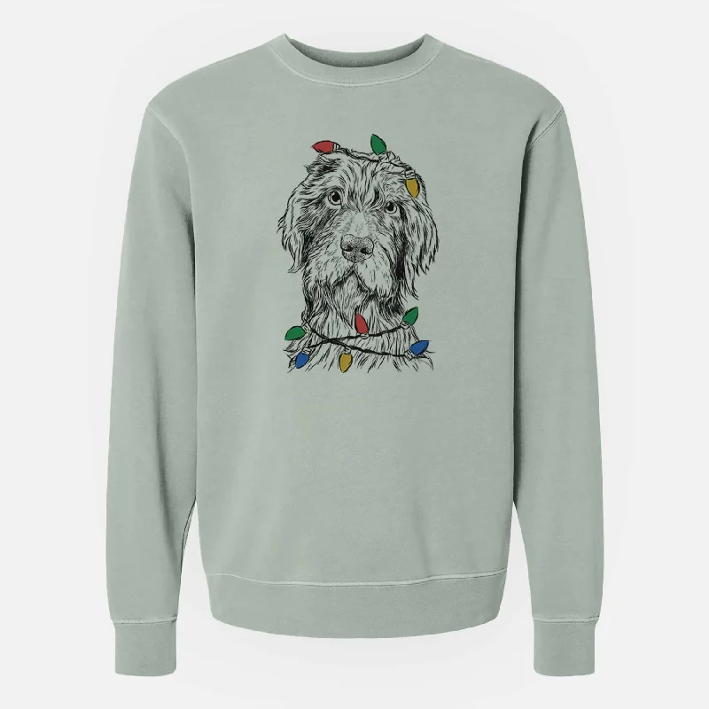 TIME-Limited Offer Christmas Lights Doc Holliday the Pudelpointer - Unisex Pigment Dyed Crew Sweatshirt