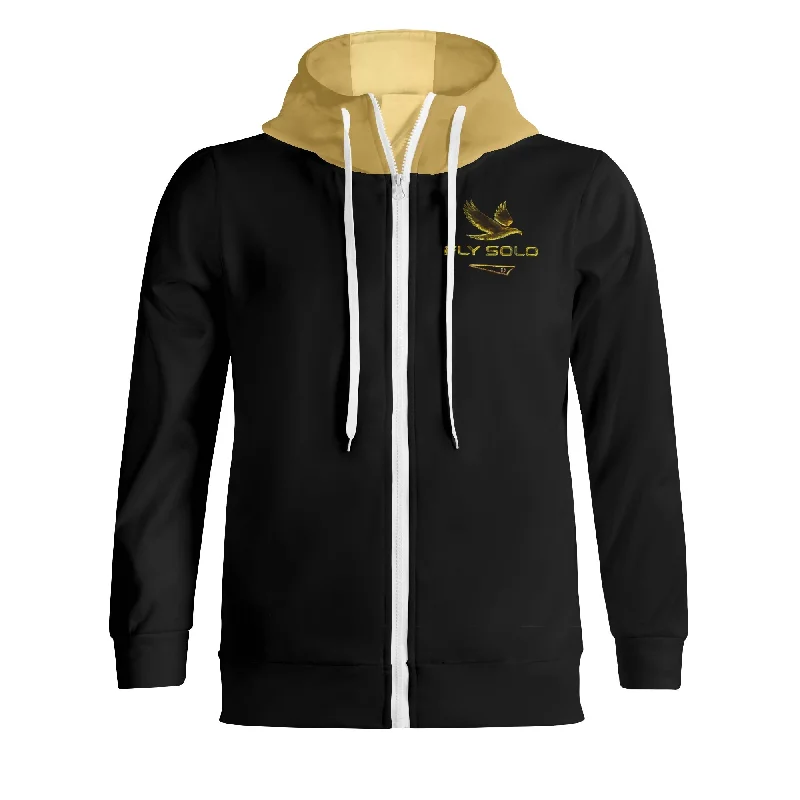 Clearance Event Outspoken Designs 03-02 "Fly Solo" Designer Triblend High Neck Full Zip Unisex Hoodie