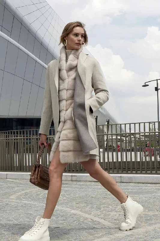 Daily Deals Cashmere coat with fur vest