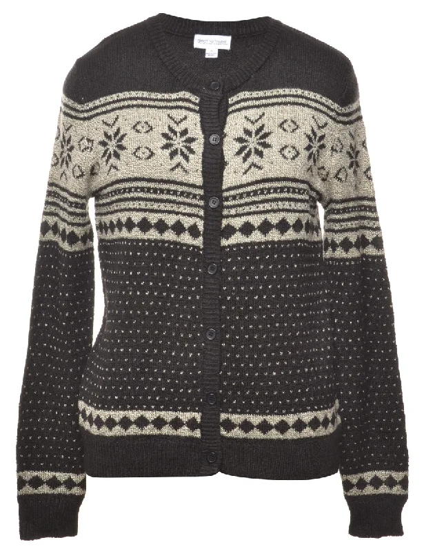 Amazing Deals Black Nordic Cardigan - S