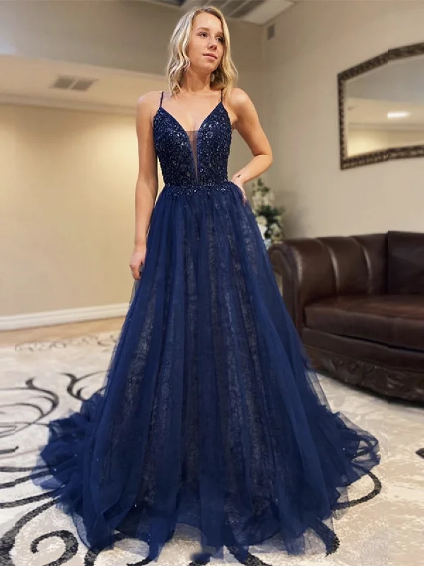 Markdown Madness Gorgeous Deep V Neck Sequins Backless Navy Blue Lace Long Prom Dresses 2020, Backless Navy Blue Lace Formal Dresses, Navy Blue Evening Dresses Markdown Madness Gorgeous Deep V Neck Sequins Backless Navy Blue Lace Long Prom Dresses 2020, Backless Navy Blue Lace Formal Dresses, Navy Blue Evening Dresses