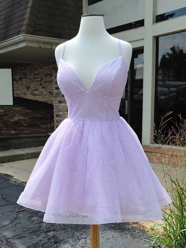 high-waisted dresshigh-waisted dressShiny V Neck Lilac Short Prom Homecoming Dresses, Purple Formal Dresses, Lavender Evening Dresses SP2073