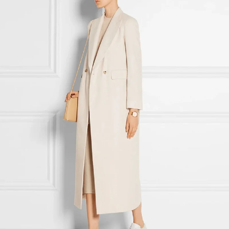 Hurry In Minimal Notch Lapel Collar Two Button Long Sleeve Tailored Coat