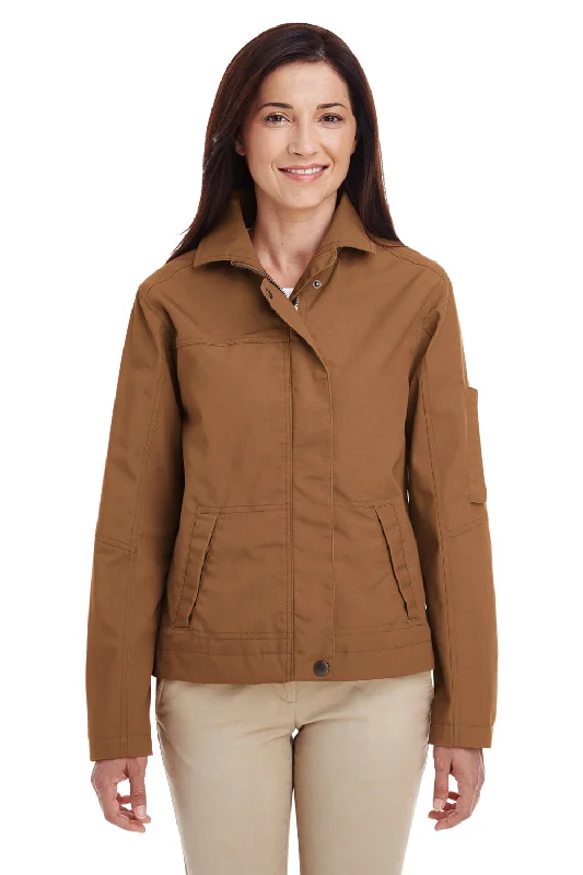 Grand Opening Sale Harriton Womens Auxiliary Water Resistant Canvas Full Zip Jacket - Duck Brown - Closeout Grand Opening Sale Harriton Womens Auxiliary Water Resistant Canvas Full Zip Jacket - Duck Brown - Closeout
