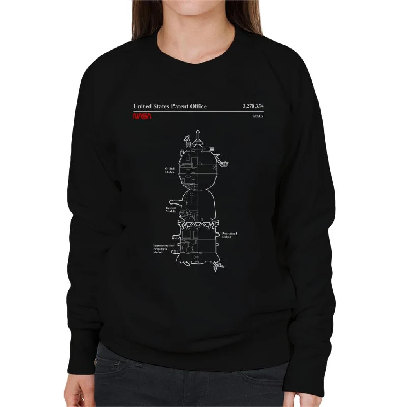 graphic gym sweatshirtNASA Soyuz Spacecraft Blueprint Women's Sweatshirt