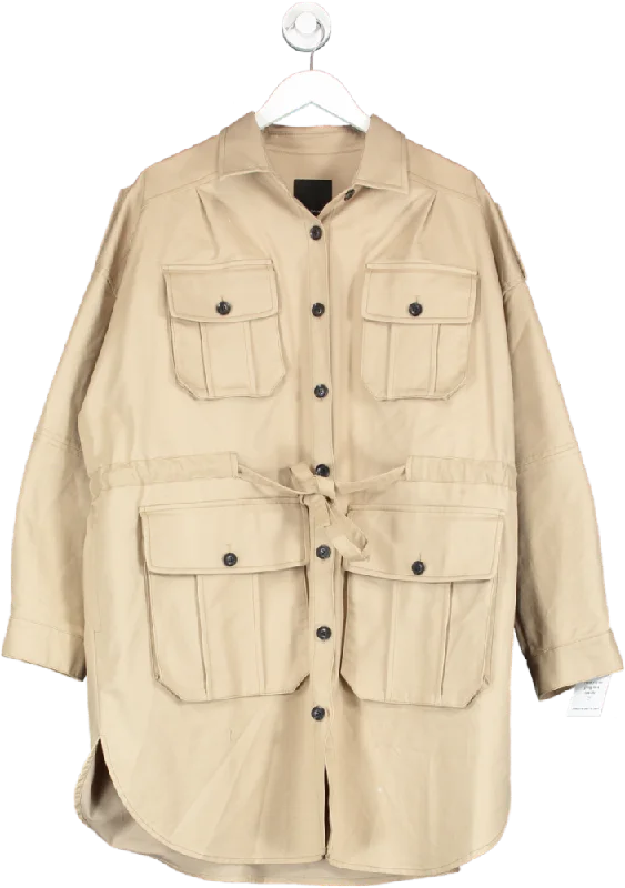 Don't Miss Marissa Webb Beige Dante Crisp Canvas Utility Jacket UK M