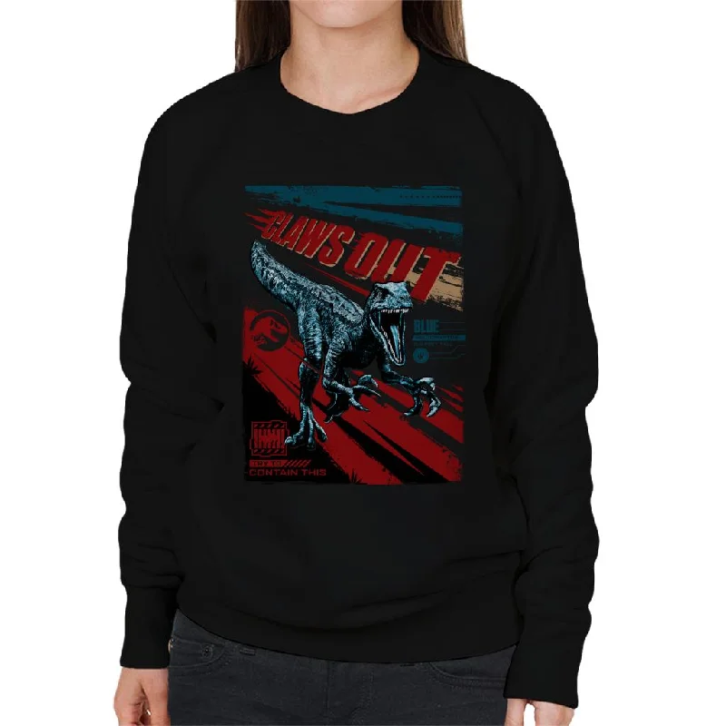 minimaJurassic World Blue Velociraptor Claws Out Women's Sweatshirt