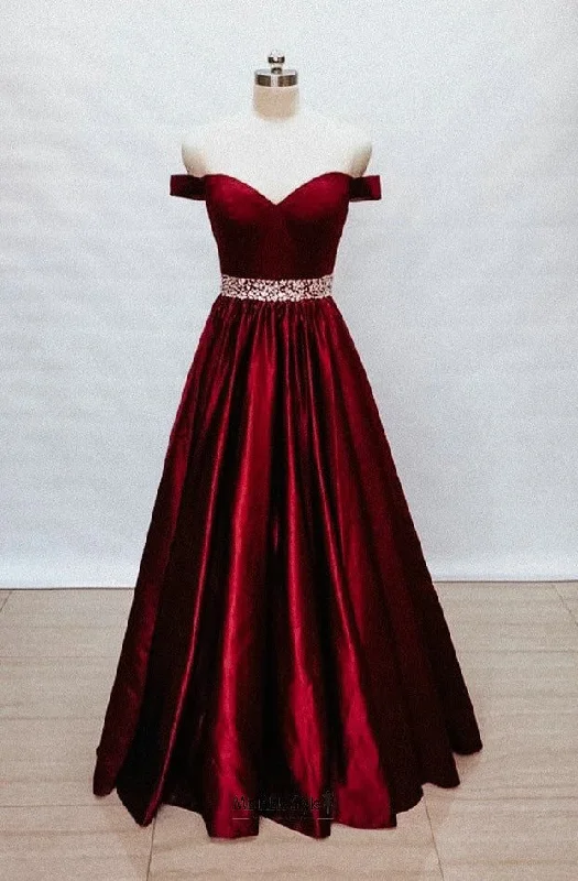 layered dresslayered dressBall Gown Off Shoulder Sleeves Burgundy Prom Dress