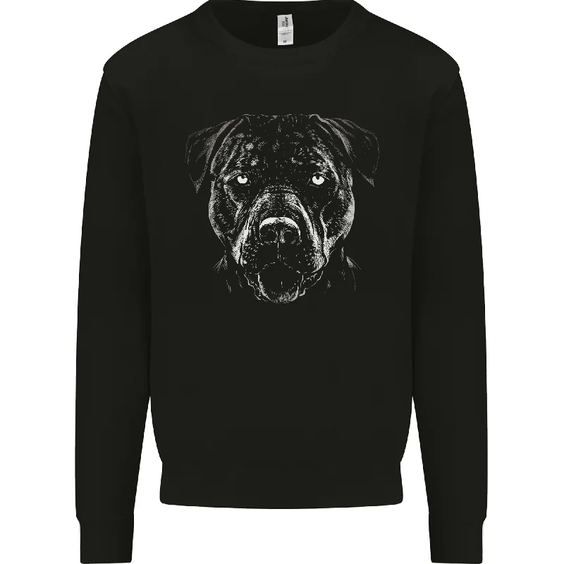 Best Deals A Monochrome Pitbull Dog Mens Sweatshirt Jumper