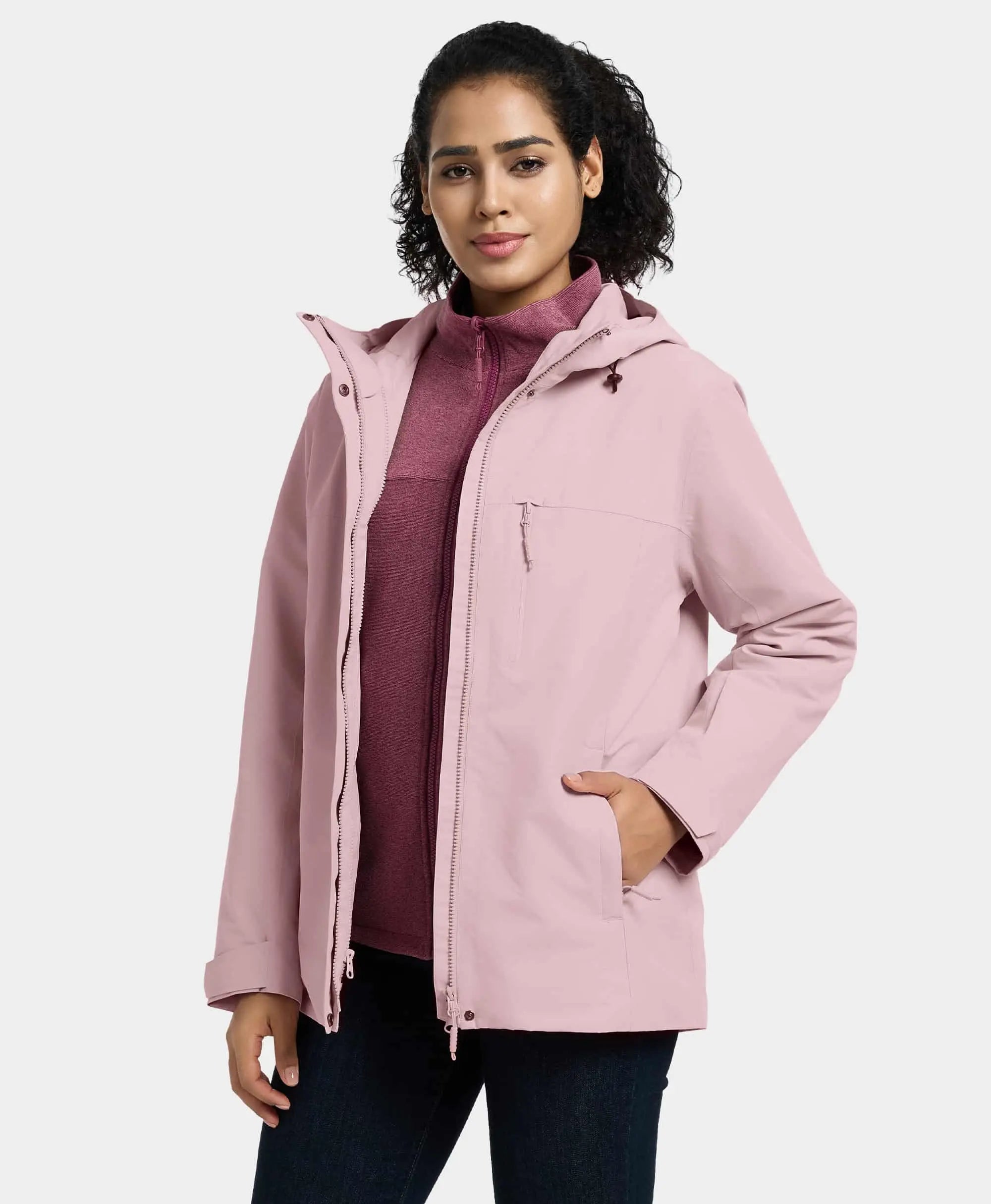 Crazy Deals River Ridge Women's  3-in-1 Heated Jacket with Fleece Liner