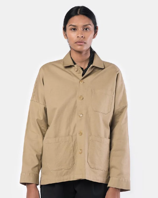 Steals and Deals Drop Shoulder Panama Jacket in Sand