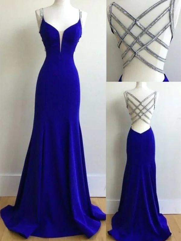 pleated maxi dresspleated maxi dressCharming V Neck Mermaid Royal Blue Long Prom Dresses, Royal Blue Formal Dresses, Evening Dresses