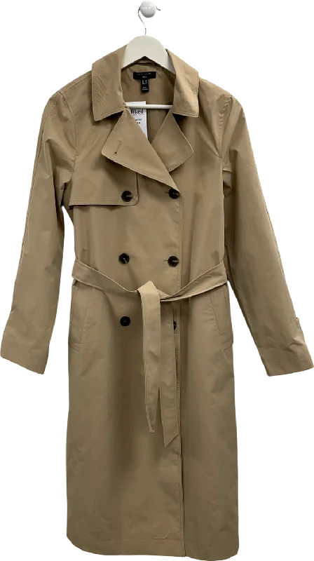 Value Deals New Look Beige Tall Double Breasted Mac Coat UK 10
