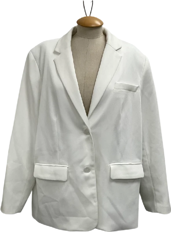 Super Savings NA-KD White Maxi Oversized Blazer UK 10