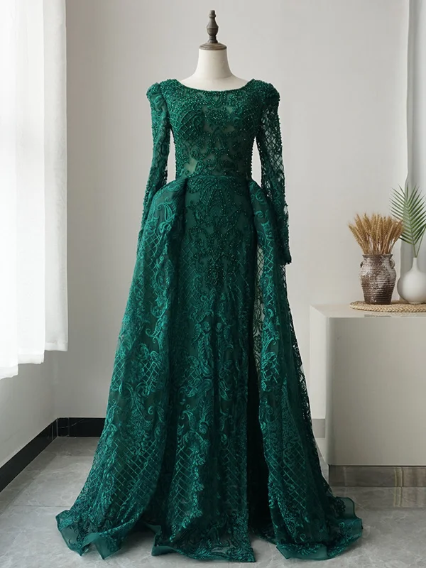 Today’s Deal Long Sleeves Round Neck Green Lace Beaded Long Prom Dresses, Beaded Green Lace Formal Evening Dresses SP2116 Today’s Deal Long Sleeves Round Neck Green Lace Beaded Long Prom Dresses, Beaded Green Lace Formal Evening Dresses SP2116