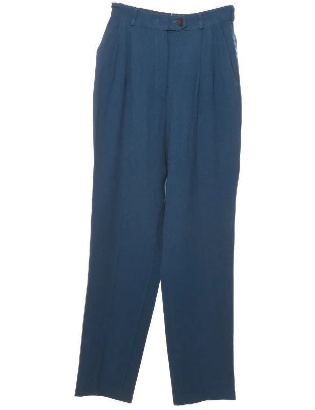Price Drop Navy Pleated Trousers - W26 L30