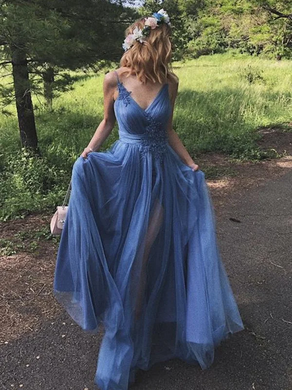 Best Deals A Line V Neck Blue Long Prom Dresses, V Neck Long Blue Formal Graduation Evening Dresses Best Deals A Line V Neck Blue Long Prom Dresses, V Neck Long Blue Formal Graduation Evening Dresses