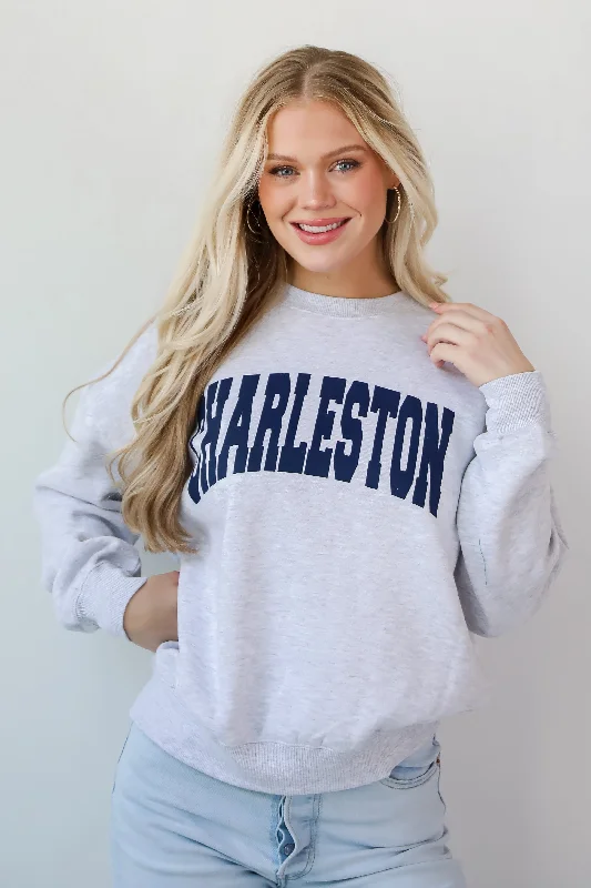 minimaLight Heather Grey/Navy Charleston Sweatshirt