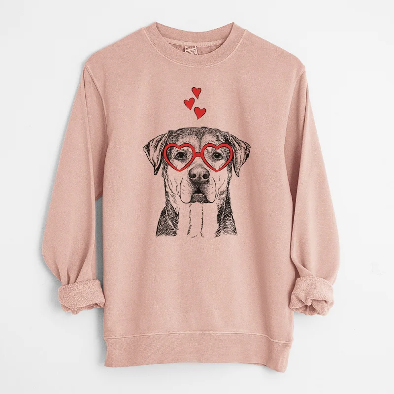 contemporary fitness sweatshirtValentine Gus the Rottweiler Mix - Unisex Pigment Dyed Crew Sweatshirt