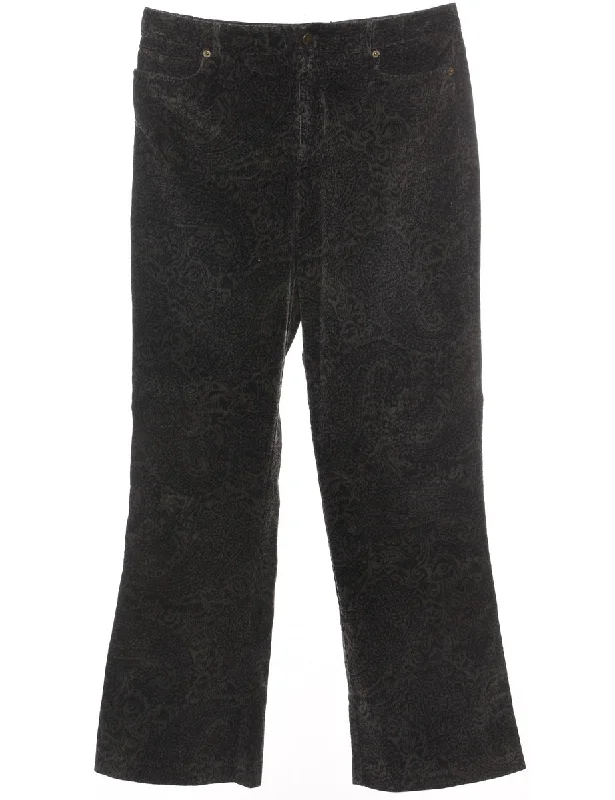 Deal Explosion Rafaella Dark Grey Corduroy Fabric Trousers - W34 L31