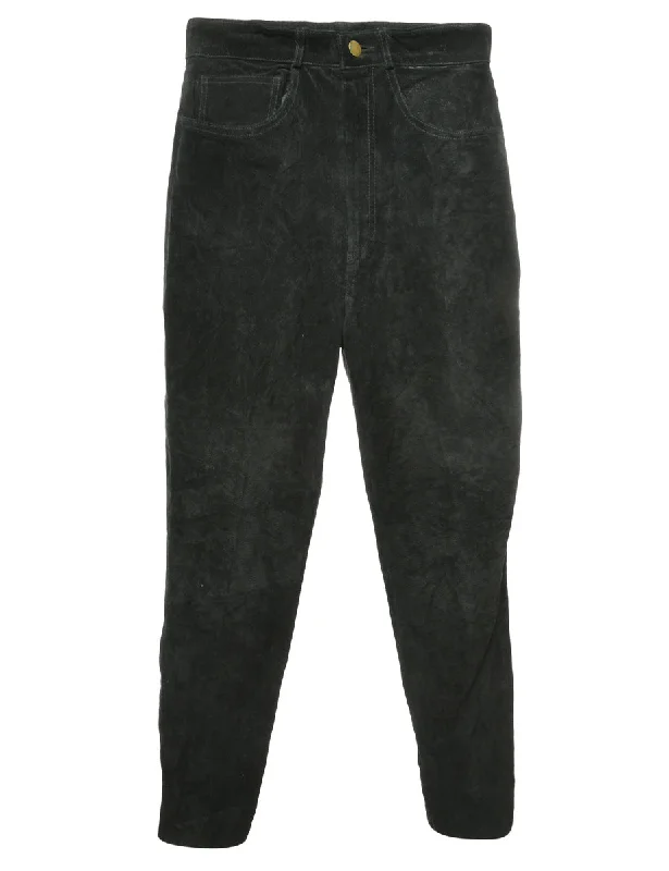 Price Meltdown Black Suede Trousers - W28 L31